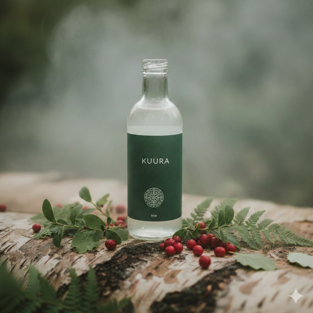 KUURA SAUNA DRINK サウナ後の整いドリンク 200ml - 北欧の自然とリンゴンベリーに囲まれたボトル